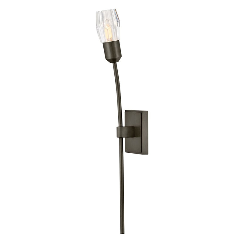 Hinkley Atera 1Lt Wall Mount, Black Oxide/Faceted Clear Crystal