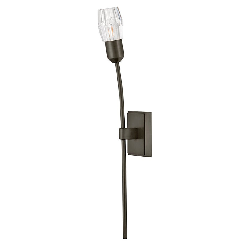 Hinkley Atera 1Lt Wall Mount, Black Oxide/Faceted Clear Crystal