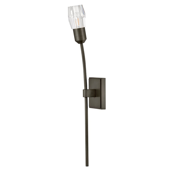 Hinkley Atera 1Lt Wall Mount, Black Oxide/Faceted Clear Crystal
