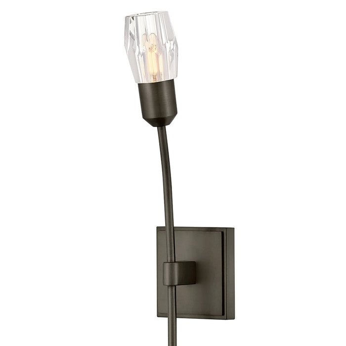 Hinkley Atera 1Lt Wall Mount, Black Oxide/Faceted Clear Crystal