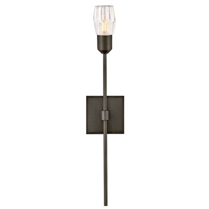 Hinkley Atera 1Lt Wall Mount, Black Oxide/Faceted Clear Crystal