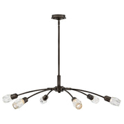 Hinkley Atera 6Lt 45" Chandelier, Black Oxide/Faceted Clear Crystal - FR33326BX