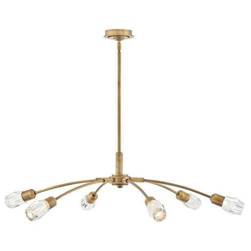 Hinkley Atera 6Lt 45" Chandelier, Brass/Faceted Clear Crystal - FR33326HB