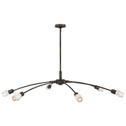 Hinkley Atera 6Lt 60" Chandelier, Black Oxide/Faceted Clear Crystal - FR33328BX