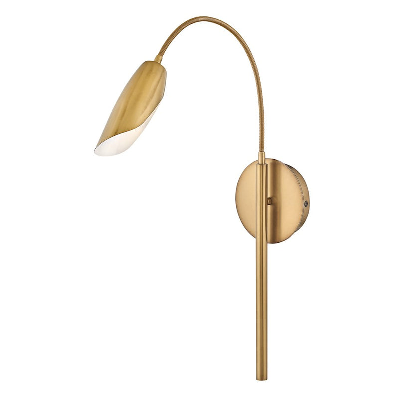 Hinkley Bowery 18in 1-Light Wall Sconce | Modern Mid-Century Heritage Brass Steel | Living Room & Hallway Accent | 18 x 5 x 32 in | Model FR35800HBR