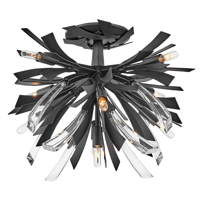 Fredrick Ramond Vida 9 Light Semi-Flush Mount, Brushed Graphite - FR40903BGR