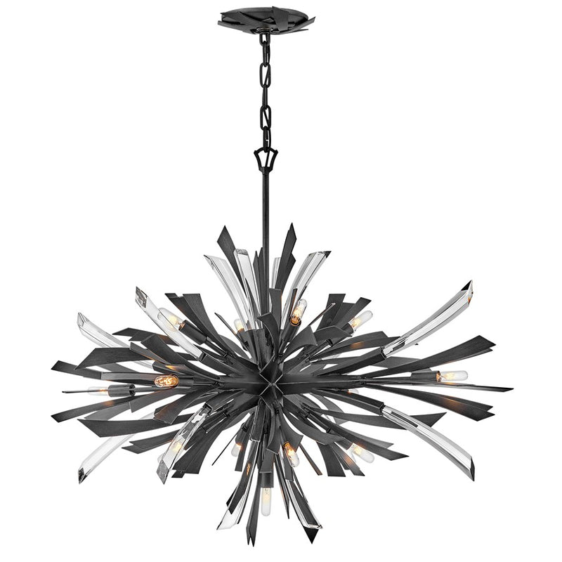 Fredrick Ramond Vida 13 Light Chandelier, Brushed Graphite