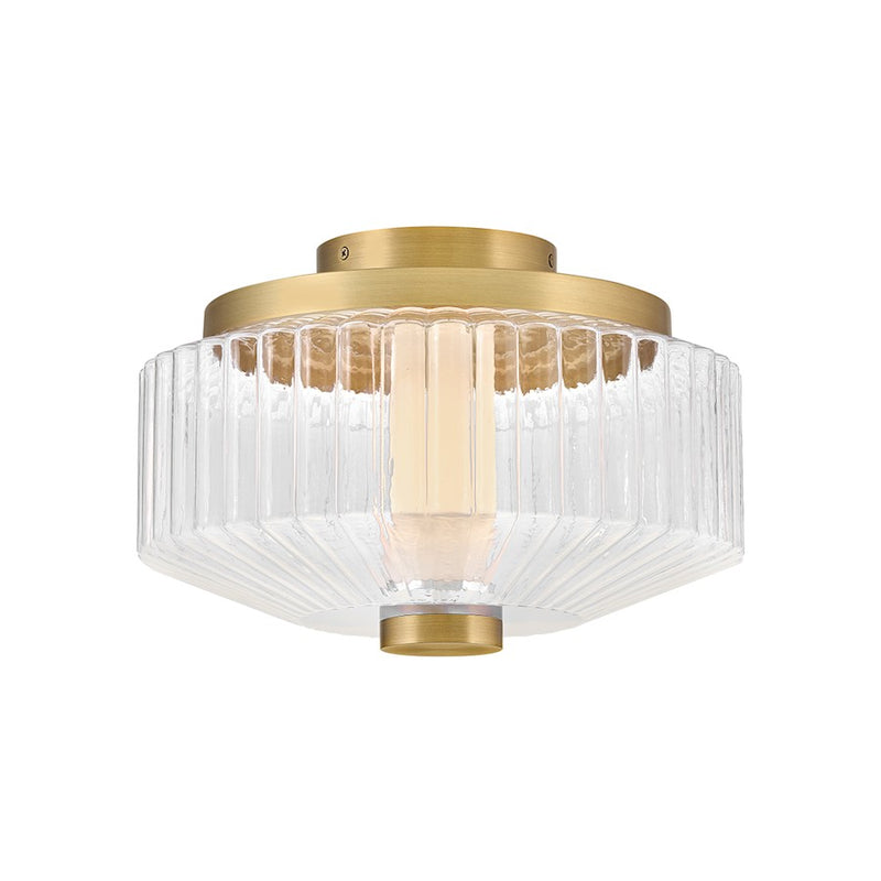 Fredrick Ramond Reign LED Small Flush Mount, Lacquered Brass