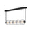 Fredrick Ramond Reign Medium 5 Light LED Linear Chandelier, Black - FR41465BK