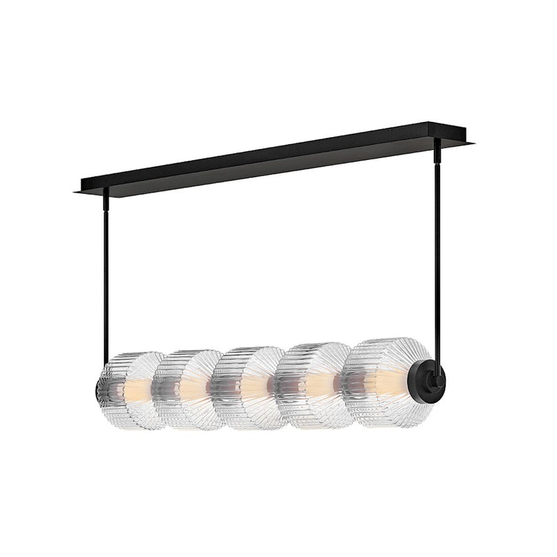 Fredrick Ramond Reign Medium 5 Light LED Linear Chandelier, Black
