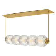 Fredrick Ramond Reign Chandelier, Lacquered Brass/Clear Ribbed - FR41465LCB