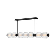 Fredrick Ramond Reign Large 7 Light LED Linear Chandelier, Black - FR41466BK