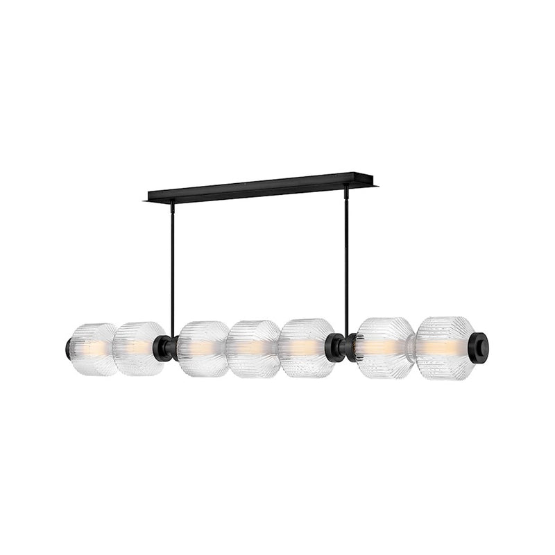 Fredrick Ramond Reign Large 7 Light LED Linear Chandelier, Black