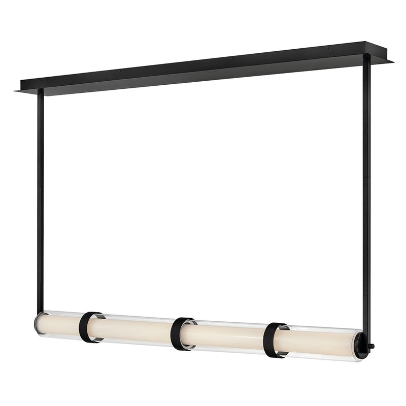 Fredrick Ramond Cy Chandelier, Black/Clear/Etched Opal