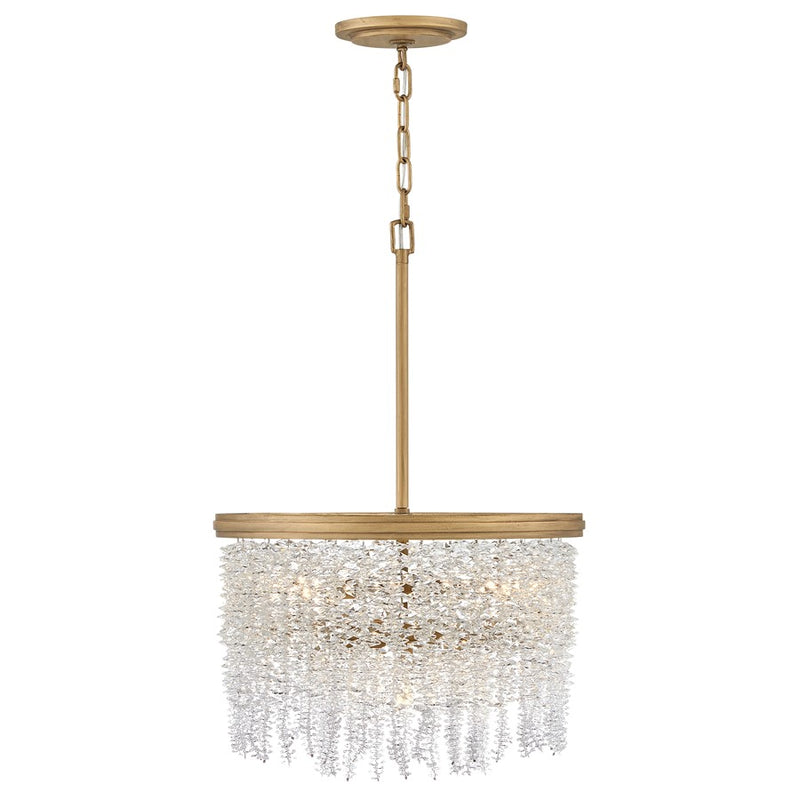 Hinkley Rubina 18in 4-Light Semi-Flush Mount | Traditional Burnished Gold Steel and Clear Crystal | Living Room & Dining Room | 18 x 18 | Model FR41493BNG