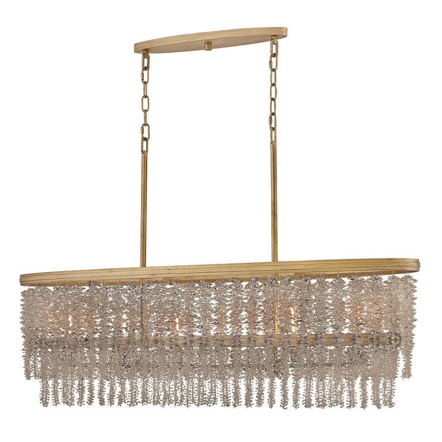 Fredrick Ramond Rubina 6Lt Linear Chandelier, Gold/Amber Crystal - FR41496BNG-LA