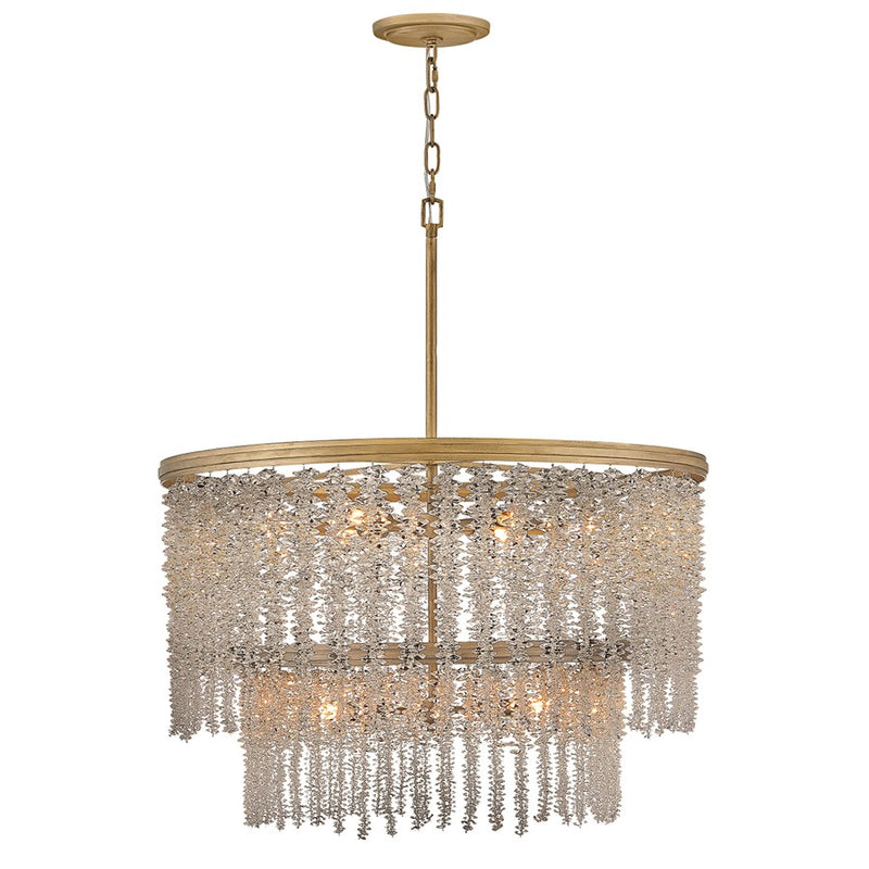 Hinkley Rubina 30in 12-Light Chandelier | Traditional Burnished Gold Steel and Light Amber Crystal | Dining Room & Living Room | 30 | Model FR41498BNG-LA