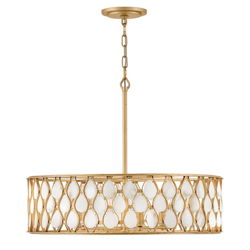 Fredrick Ramond Estie 6 Light Chandelier, Piastra Gold
