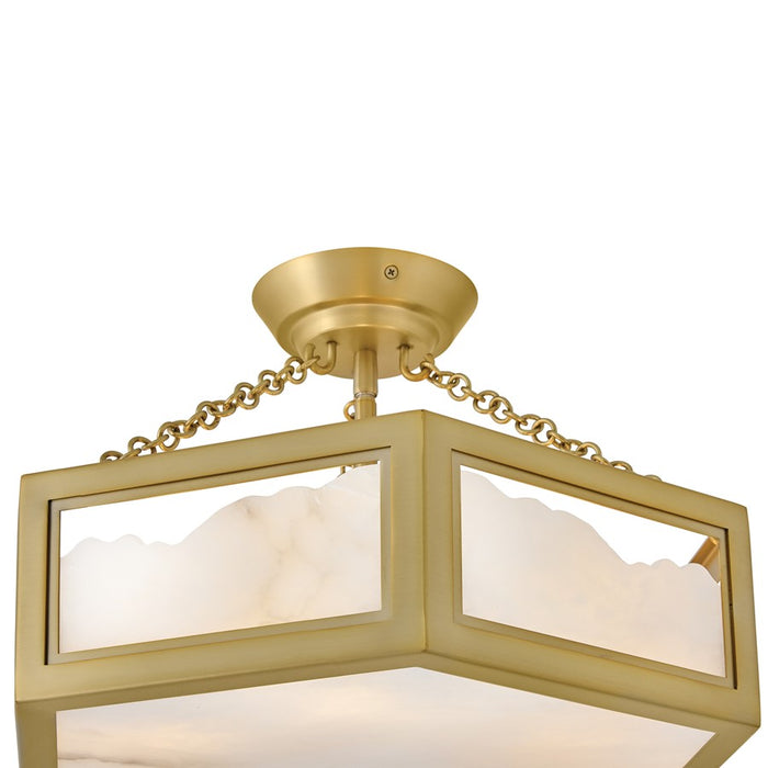 Fredrick Ramond Veleta 6Lt 17" Semi Flush Mount, Brass/Alabaster