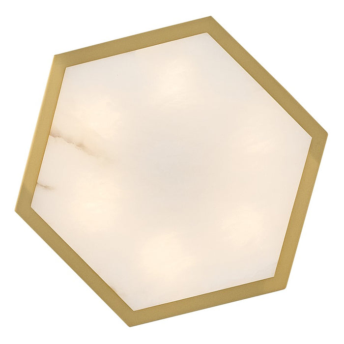 Fredrick Ramond Veleta 6Lt 17" Semi Flush Mount, Brass/Alabaster