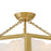 Fredrick Ramond Veleta 6Lt 17" Semi Flush Mount, Brass/Alabaster