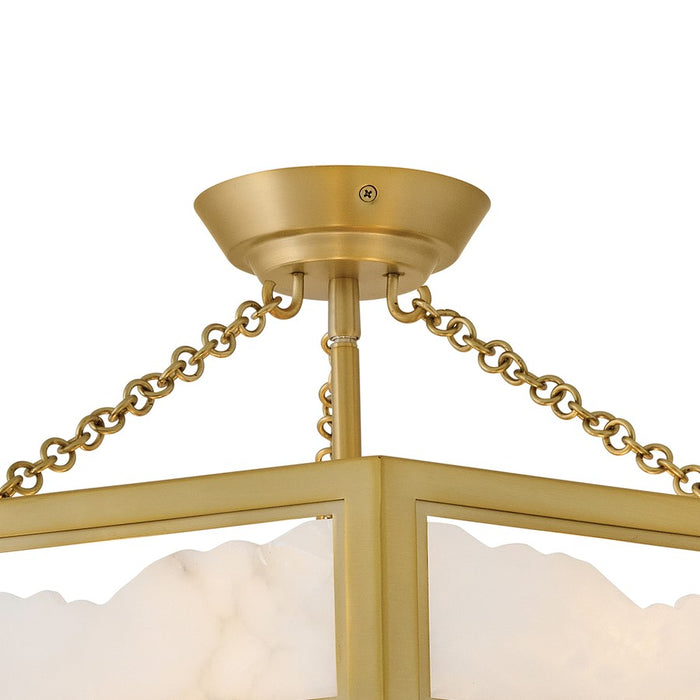 Fredrick Ramond Veleta 6Lt 17" Semi Flush Mount, Brass/Alabaster