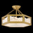 Fredrick Ramond Veleta 6Lt 17" Semi Flush Mount, Brass/Alabaster