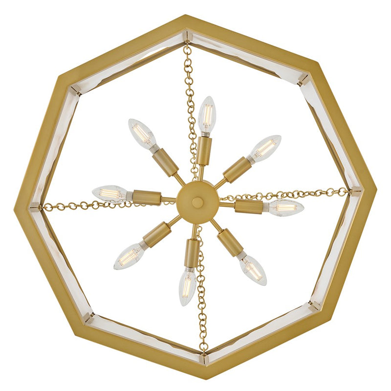 Hinkley Veleta 26in 8-Light Drum Chandelier | Transitional Lacquered Brass Steel and Alabaster Glass | Living Room & Dining Room | 26 x | Model FR41534LCB