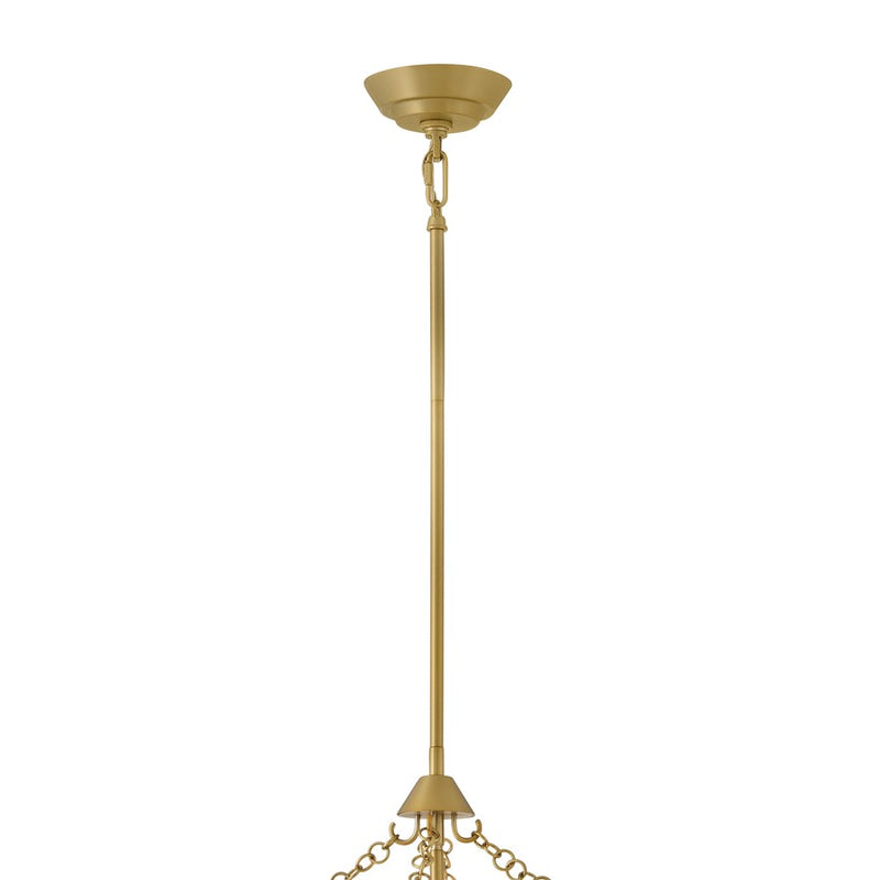 Fredrick Ramond Veleta 8Lt 26" Drum Chandelier, Brass/Alabaster