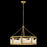 Fredrick Ramond Veleta 8Lt 26" Drum Chandelier, Brass/Alabaster