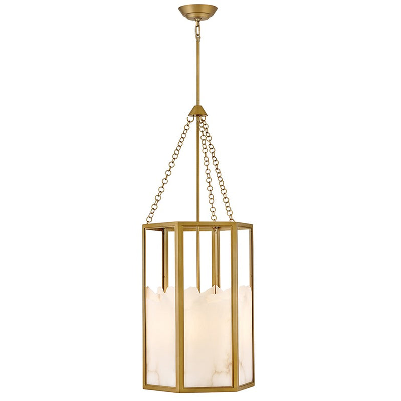 Fredrick Ramond Veleta 4Lt Chandelier, Lacquered Brass/Alabaster