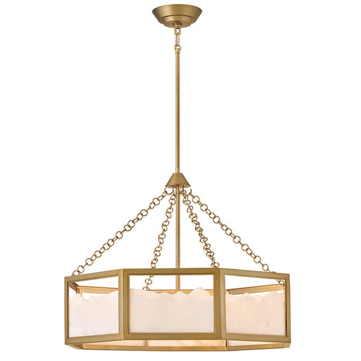 Fredrick Ramond Veleta 8Lt Chandelier, Lacquered Brass/Alabaster - FR41536LCB