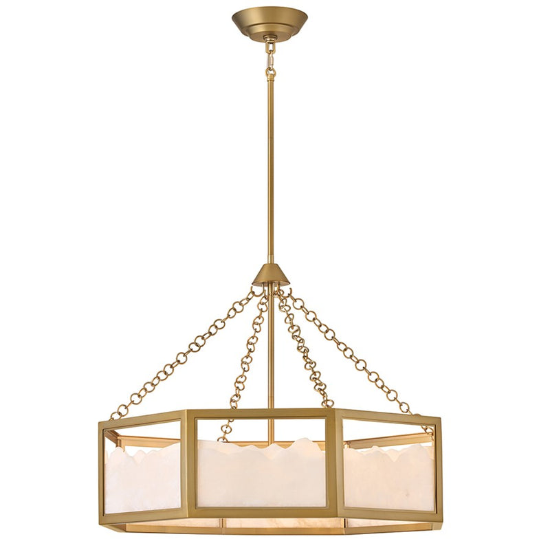 Fredrick Ramond Veleta 8Lt Chandelier, Lacquered Brass/Alabaster