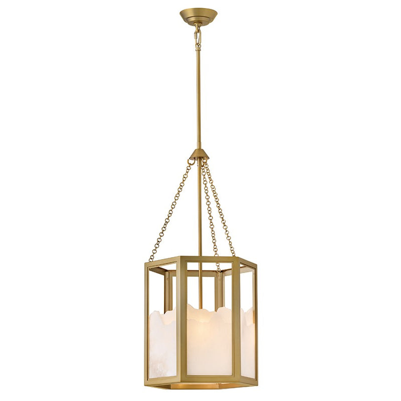 Fredrick Ramond Veleta 3 Light Pendant, Lacquered Brass/Alabaster