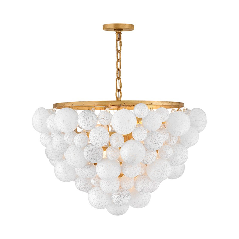 Fredrick Ramond Marabel 6 Light Medium Chandelier, Distressed Brass