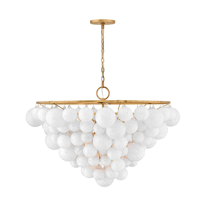 Fredrick Ramond Marabel 10 Light Large Chandelier, Distressed Brass