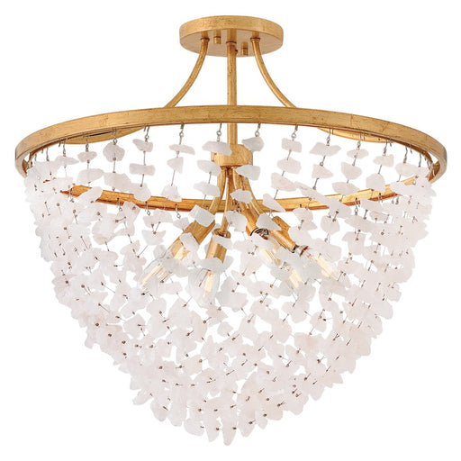 Fredrick Ramond Myra 6Lt 24" Semi-Flush Mount, Brass/Rock Crystal - FR41591DA