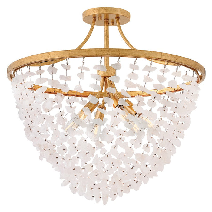 Fredrick Ramond Myra 6Lt 24" Semi-Flush Mount, Brass/Rock Crystal - FR41591DA