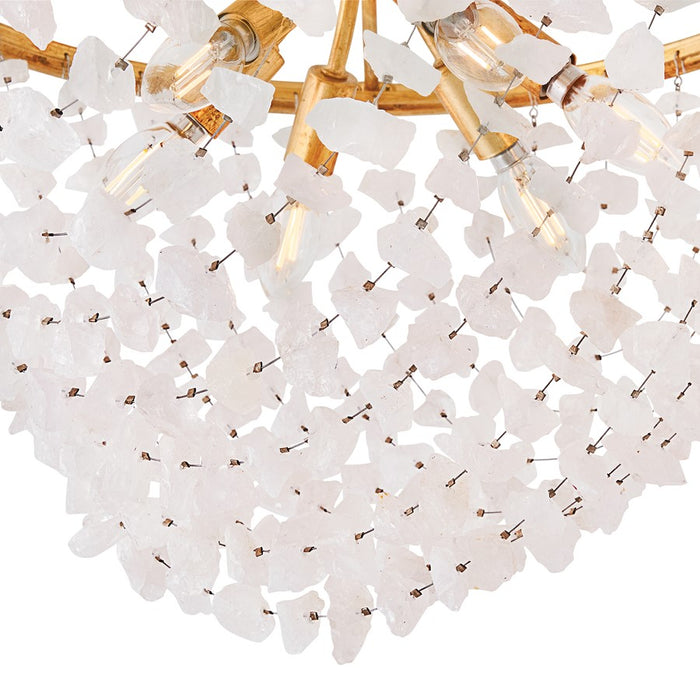 Fredrick Ramond Myra 6Lt 24" Semi-Flush Mount, Brass/Rock Crystal