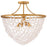 Fredrick Ramond Myra 6Lt 24" Semi-Flush Mount, Brass/Rock Crystal