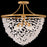Fredrick Ramond Myra 6Lt 24" Semi-Flush Mount, Brass/Rock Crystal