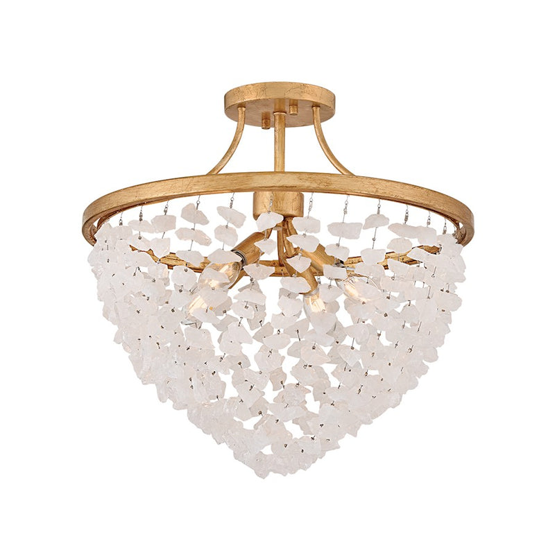 Fredrick Ramond Myra 4 Light Medium Semi-Flush Mount, Brass