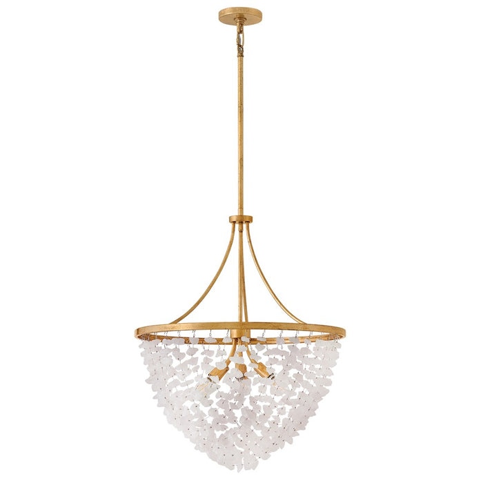 Fredrick Ramond Myra 6Lt 24" Chandelier, Brass/Rock Crystal