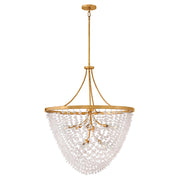 Fredrick Ramond Myra 9Lt 35" Chandelier, Brass/Rock Crystal - FR41595DA