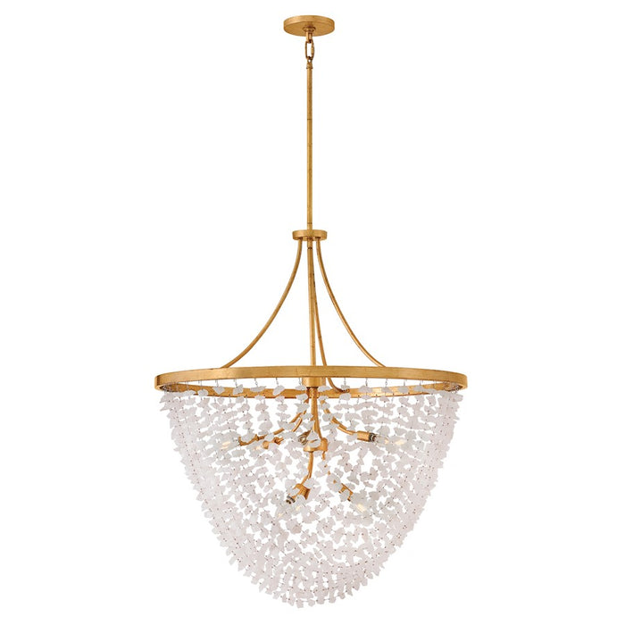 Fredrick Ramond Myra 9Lt 35" Chandelier, Brass/Rock Crystal - FR41595DA