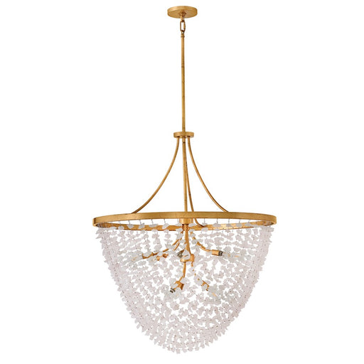 Fredrick Ramond Myra 9Lt 35" Chandelier, Brass/Rock Crystal