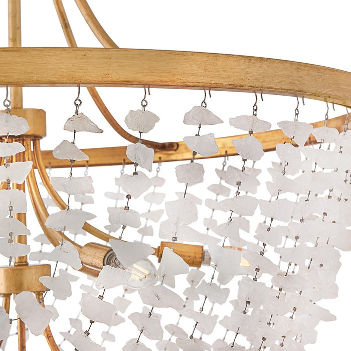 Fredrick Ramond Myra 9Lt 35" Chandelier, Brass/Rock Crystal
