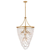 Fredrick Ramond Myra 8 Light Medium Chandelier, Distressed Brass - FR41596DA