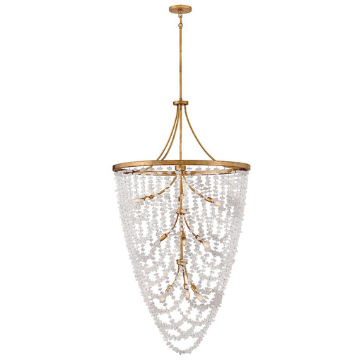 Fredrick Ramond Myra 12 Light Medium Chandelier, Distressed Brass - FR41598DA