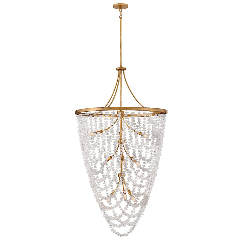 Fredrick Ramond Myra 12 Light Medium Chandelier, Distressed Brass
